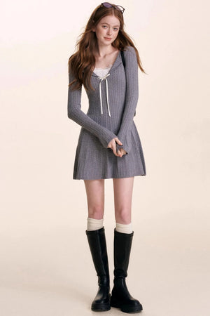 Lace Patchwork Knit Dress