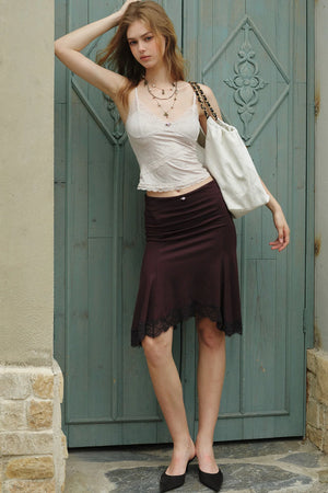 Lace Patchwork Velvet Camisole