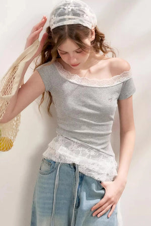 Lace Peplum Tee