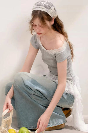 Lace Peplum Tee