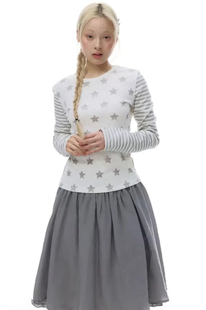 Lace Placket Blouse Set-Up