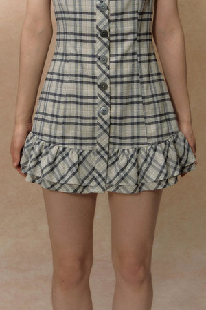 Lace Plaid Summer Dress