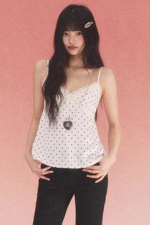 Lace Polka Dot Camisole Vest
