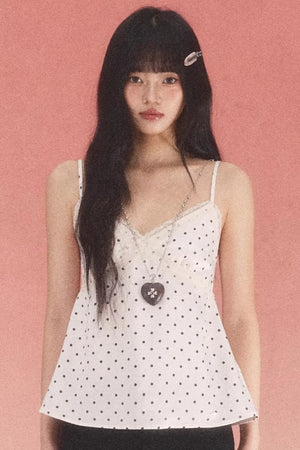 Lace Polka Dot Camisole Vest