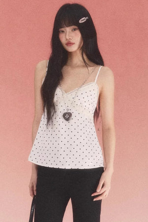 Lace Polka Dot Camisole Vest