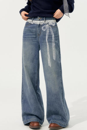 Lace Print Jeans