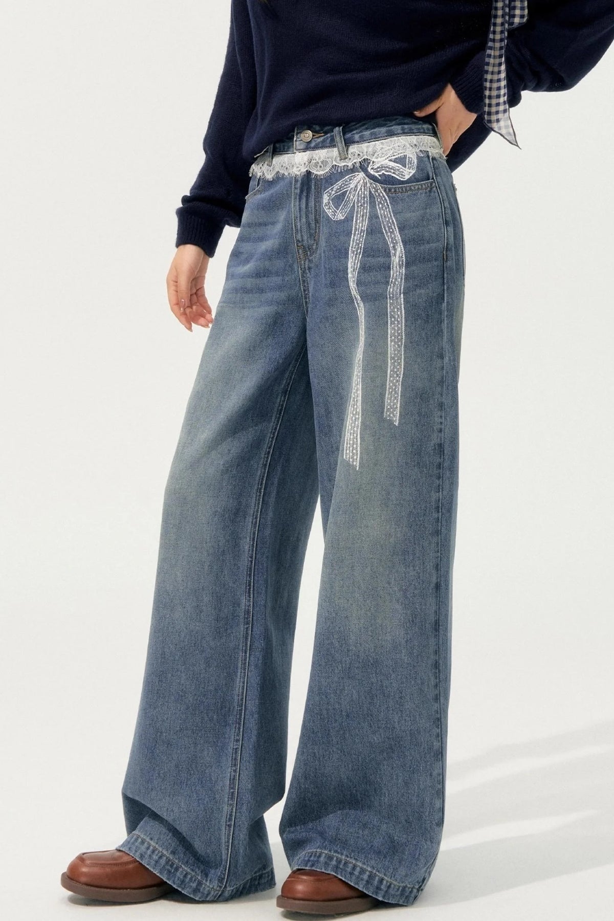 Lace Print Jeans