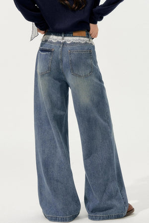 Lace Print Jeans