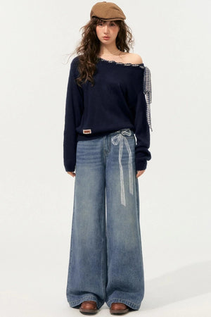 Lace Print Jeans