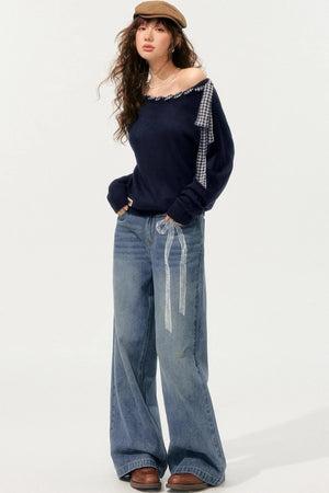 Lace Print Jeans