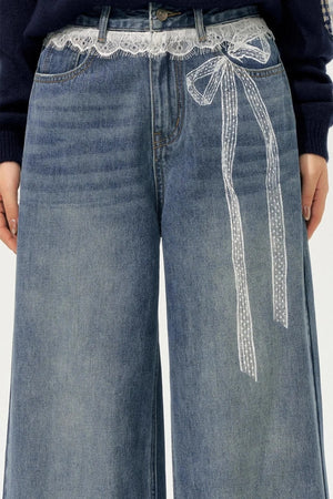 Lace Print Jeans