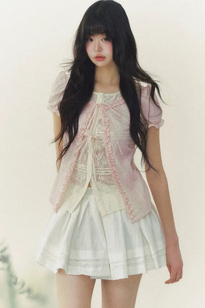 Lace Puff Sleeve Blouse