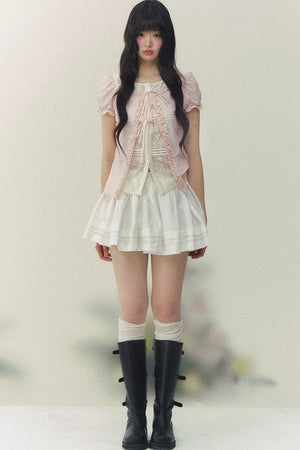 Lace Puff Sleeve Blouse