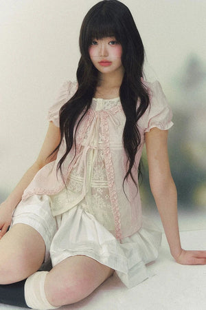 Lace Puff Sleeve Blouse