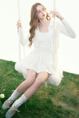 Lace Retro Knitted Sweater Set-Up