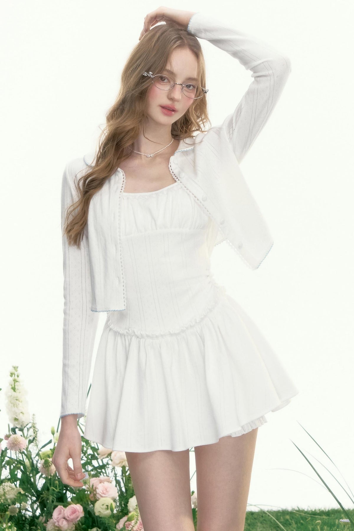Lace Retro Knitted Sweater Set-Up
