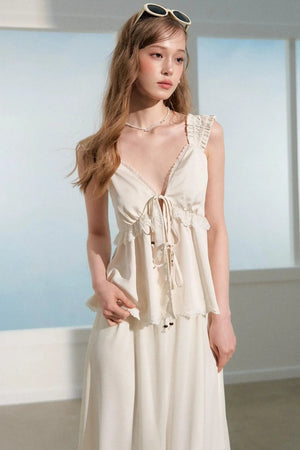 Lace Ruffle Babydoll Top