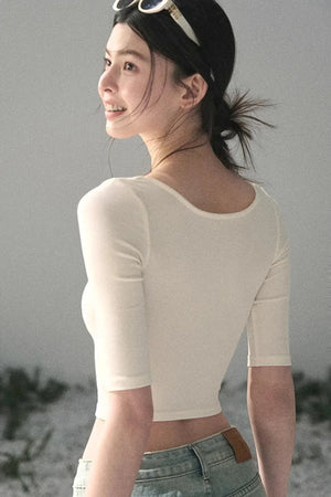 Lace Slim-Fit Cropped Top