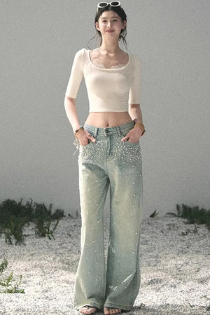 Lace Slim-Fit Cropped Top