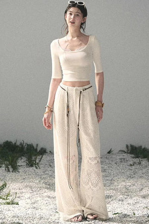 Lace Slim-Fit Cropped Top