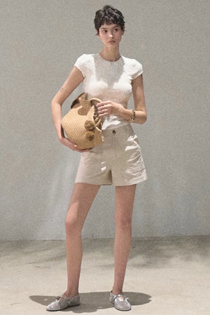 Lace Splice Short Sleeve Top