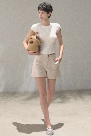 Lace Splice Short Sleeve Top