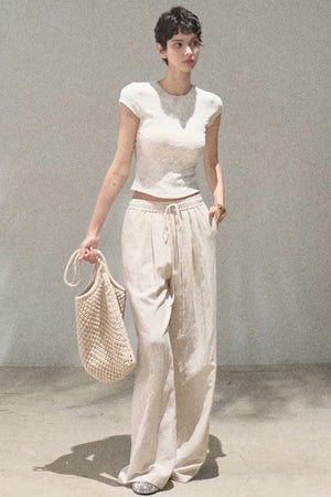 Lace Splice Short Sleeve Top