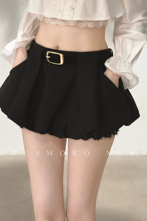 Lace Spliced A-Line Skirt