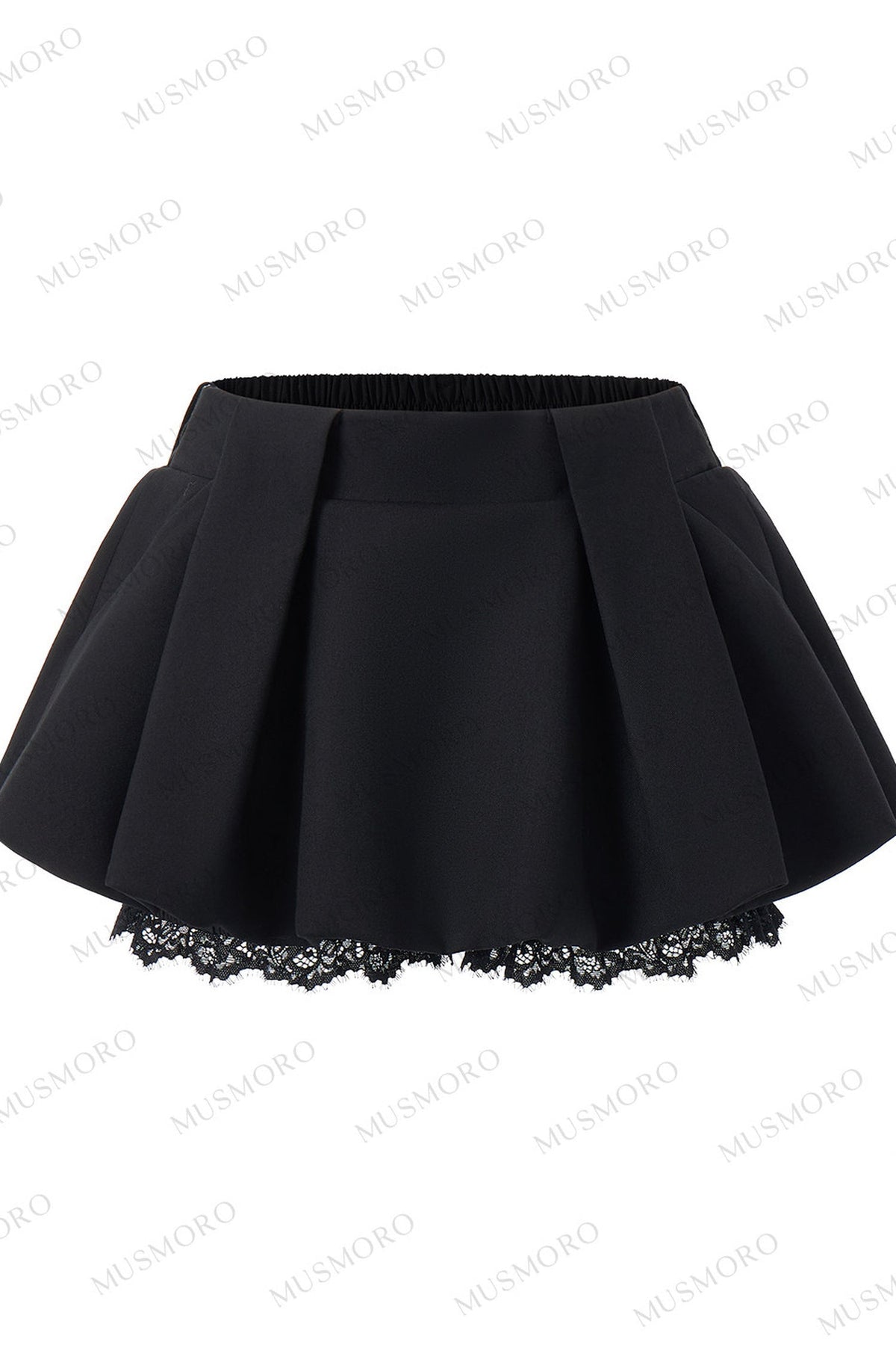 Lace Spliced A-Line Skirt