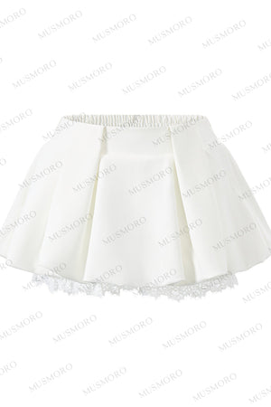 Lace Spliced A-Line Skirt