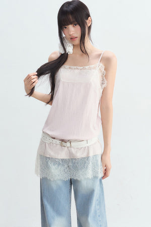Lace Spliced Layered Camisole