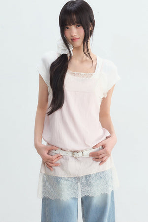 Lace Spliced Layered Camisole