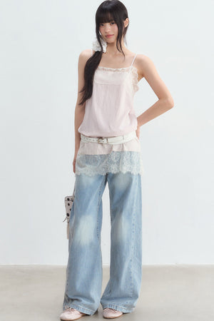 Lace Spliced Layered Camisole