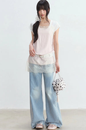 Lace Spliced Layered Camisole