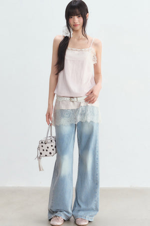 Lace Spliced Layered Camisole