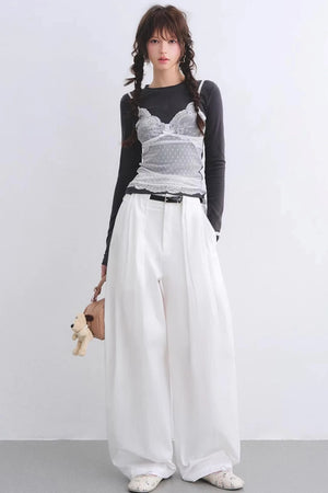 Lace Spliced Vintage Top