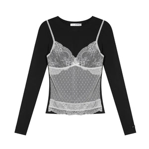 Lace Spliced Vintage Top