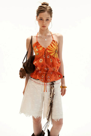 Lace Splicing Summer Shorts