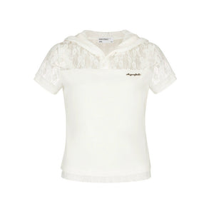 Lace Stitched Cap Short Sleeve T-Shirt