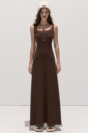 Lace Stitched Knit Waist Dress