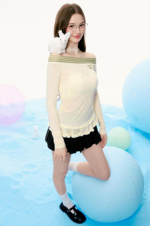 Lace Stitching Slim Long-Sleeved T-Shirt
