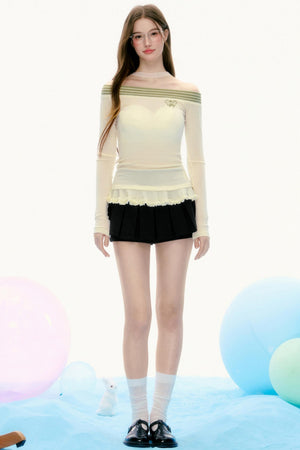 Lace Stitching Slim Long-Sleeved T-Shirt