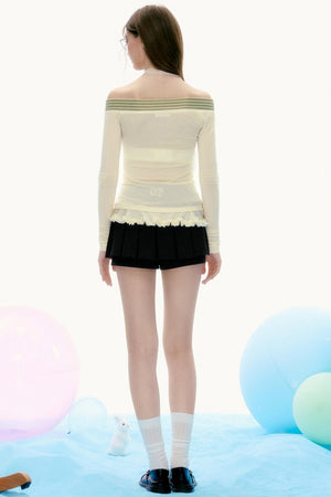 Lace Stitching Slim Long-Sleeved T-Shirt