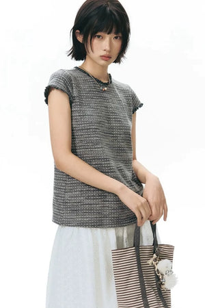 Lace Striped Retro Top