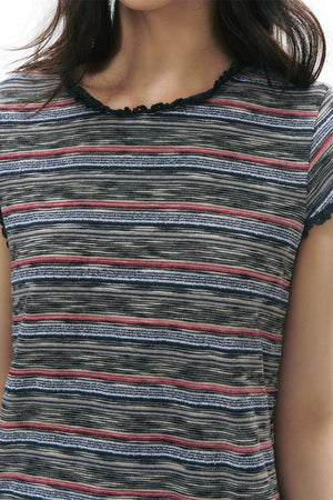 Lace Striped Retro Top