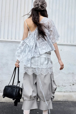 Lace Textured Satin Camisole