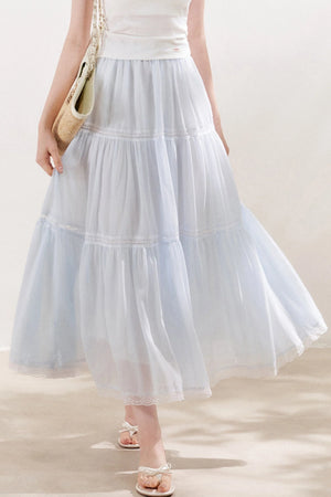Lace Tiered Long Skirt