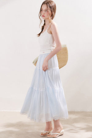 Lace Tiered Long Skirt