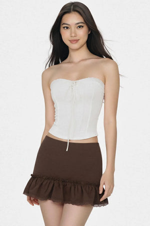 Lace Trim Knit Vest