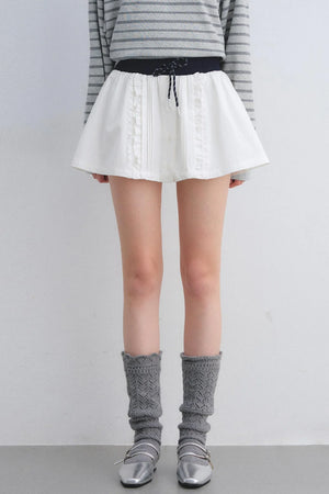 Lace Trim Patchwork Skirt